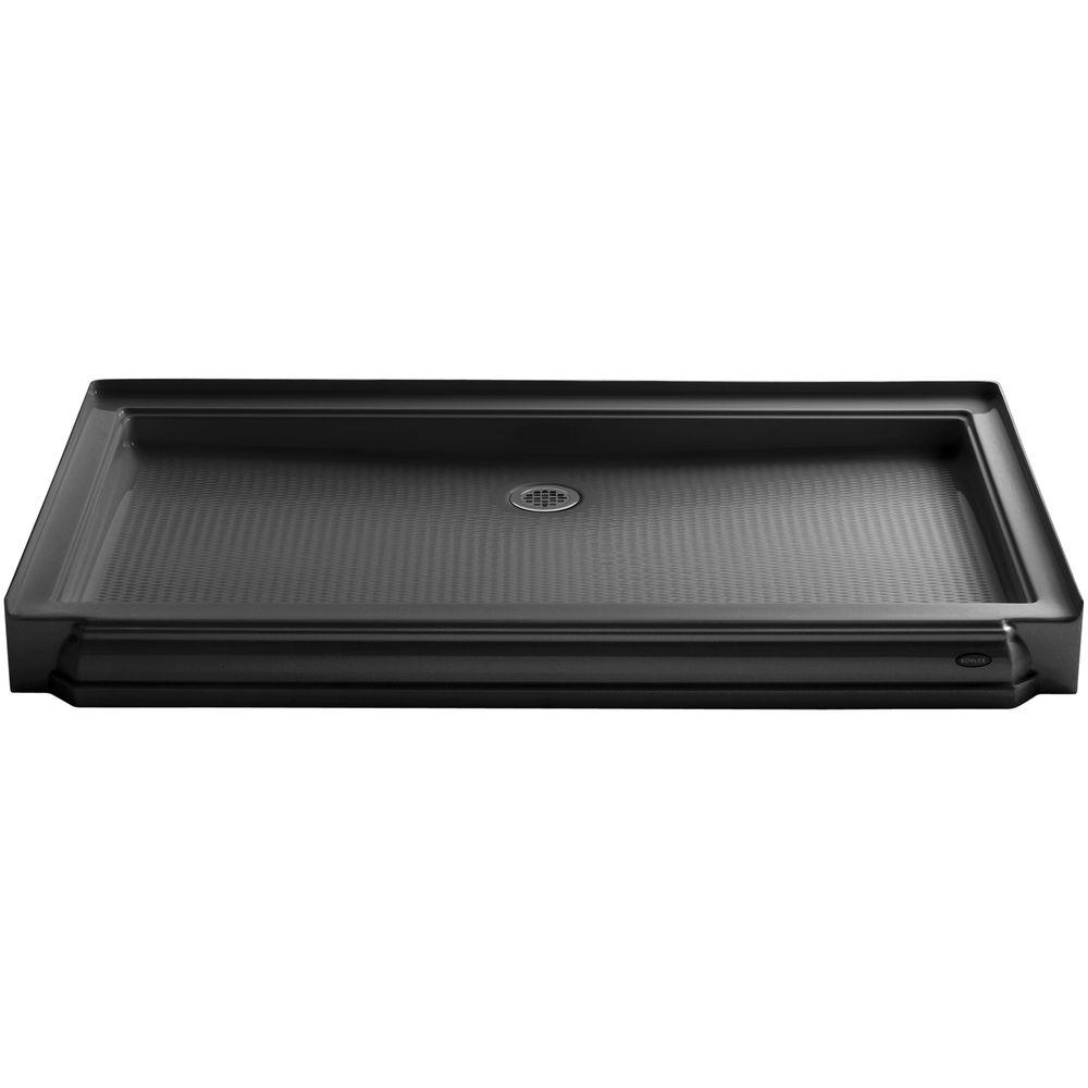 KOHLER Memoirs 60 in. x 34 in. Single Threshold Shower Base in BlackK