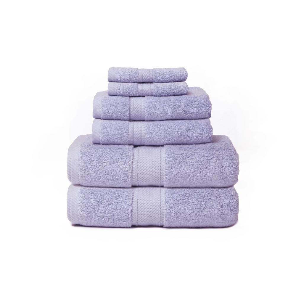 Espalma Hotel Zero Twist 6Piece 100 Cotton Bath Towel Set in Lavender 868139 The Home Depot