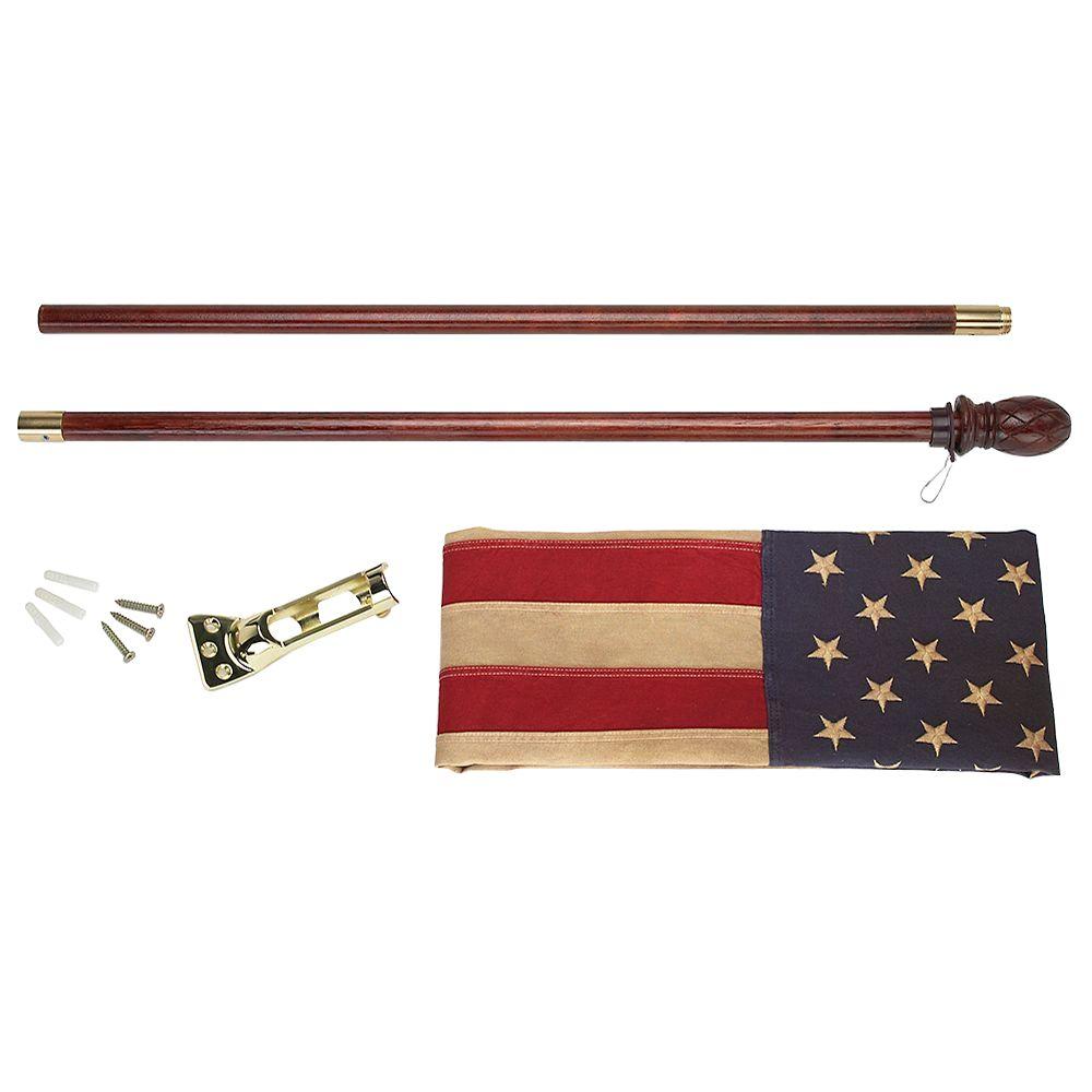 Valley Flag Heritage 21/2 ft. x 4 ft. Cotton U.S. Flag KitDFS1