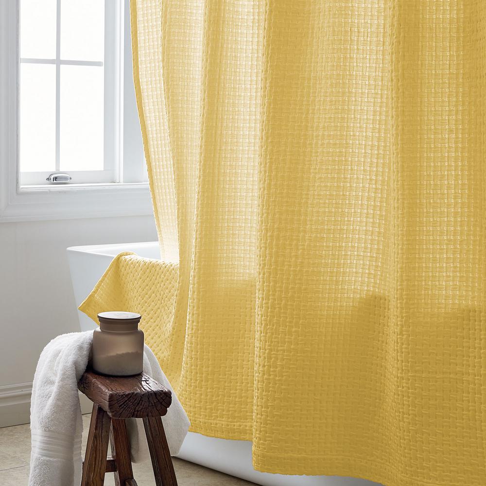 yellow shower curtain