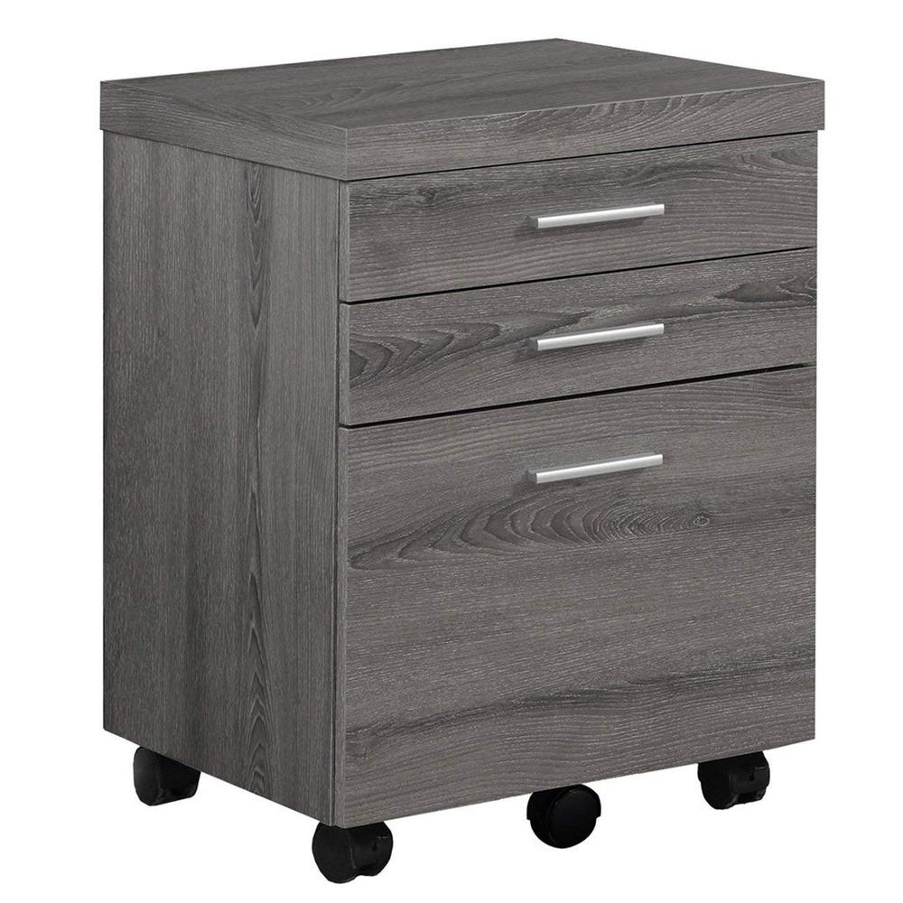 Monarch Specialties 3 Drawer File Cabinet With Castors In Dark