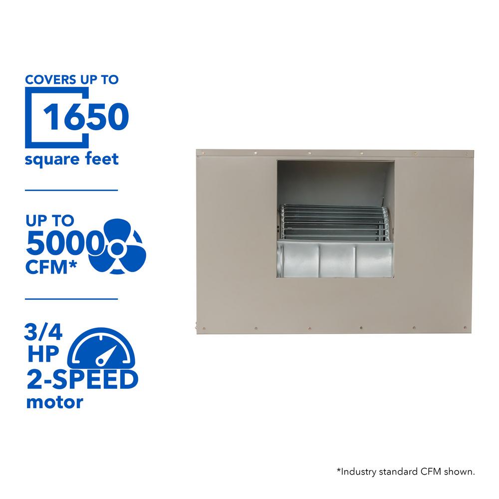 5000 CFM 115-Volt 2-Speed Side-Draft Wall/Roof 8 in
