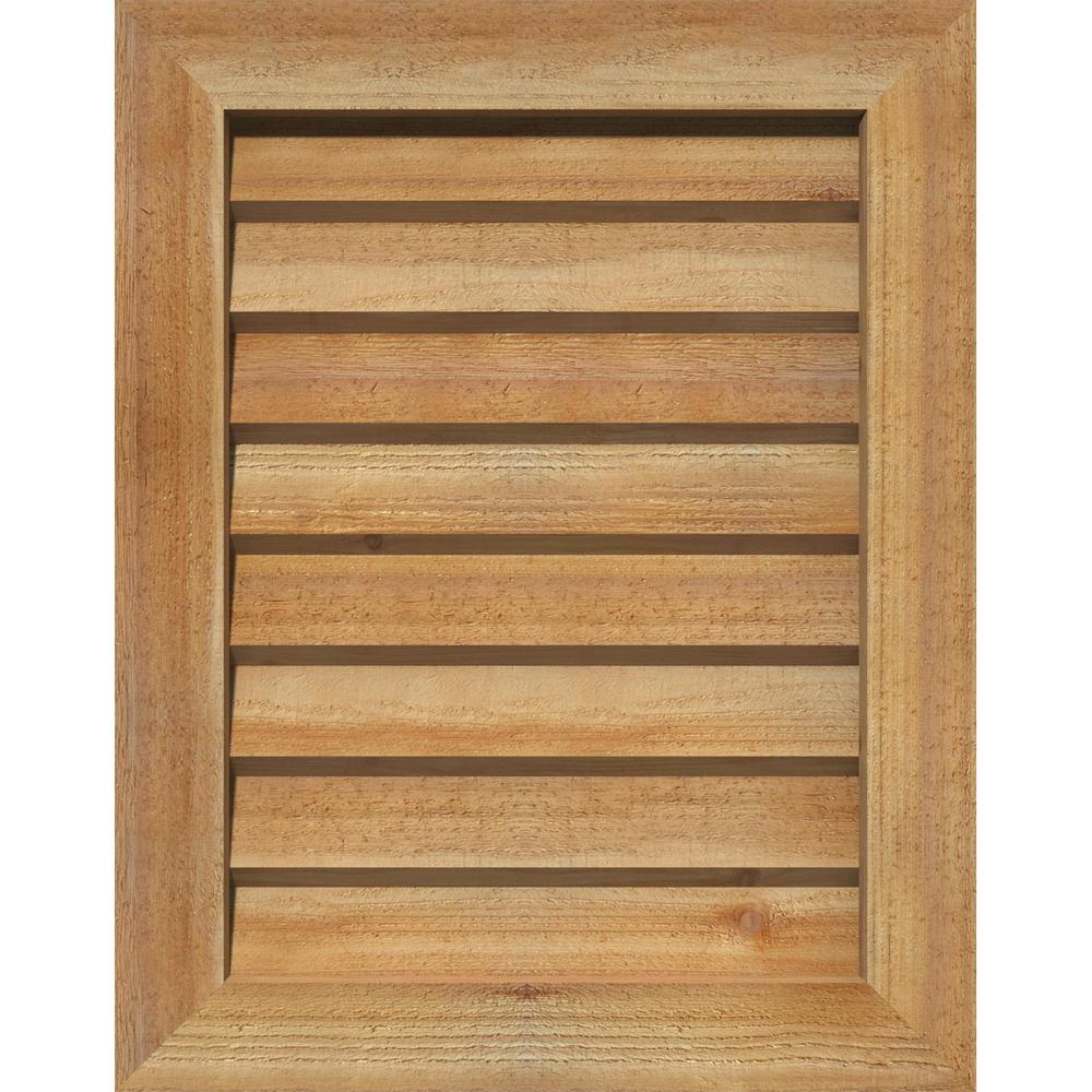 Ekena Millwork GVWOC20X2001RFPWR Primed Functional and Rough Sawn Western Red Cedar 20 Width x 20 Height Octagonal Gable Vent with 1 x 4 Flat Trim Frame