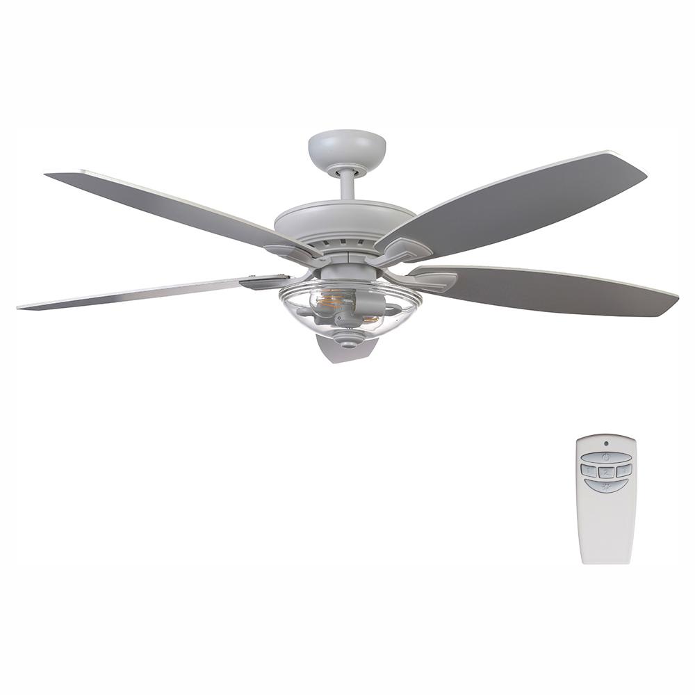 Connor 54 In Led Matte White Dual Mount Ceiling Fan With Light Kit And Remote Control