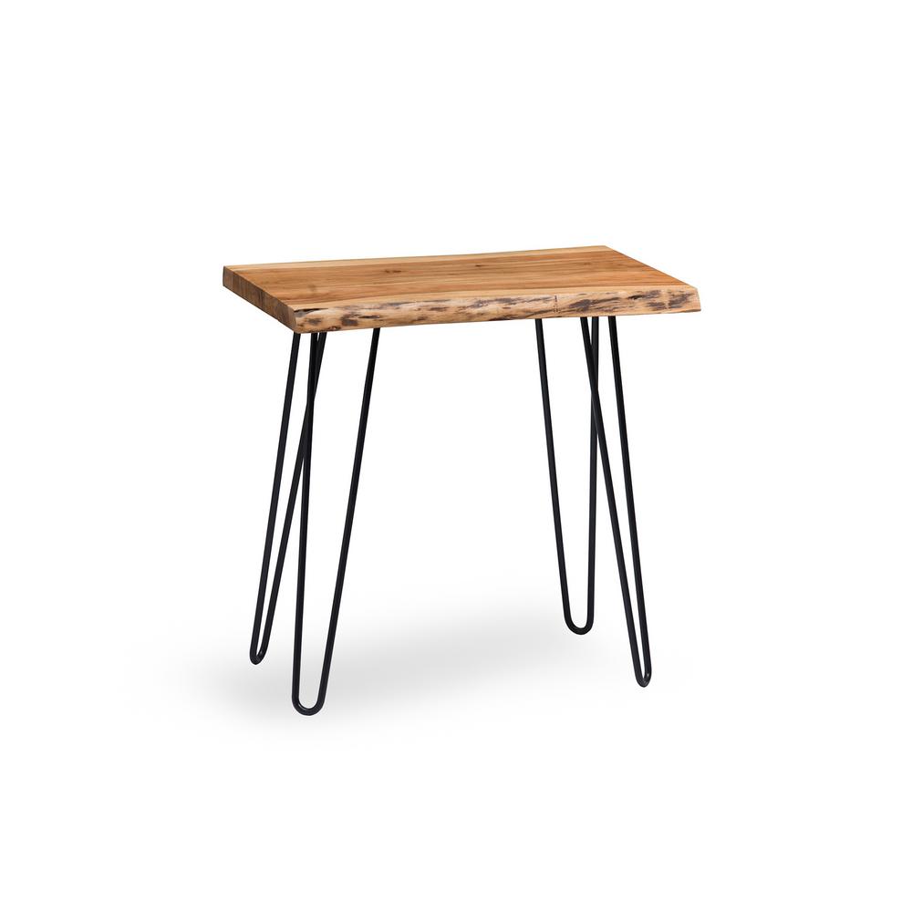 Alaterre Furniture Hairpin Live Edge Brown And Black Natural Wood