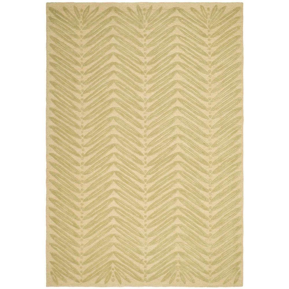 Safavieh Martha Stewart Chevron Leaves Oolong Tea Green 8 ft. x 10 ft. Area