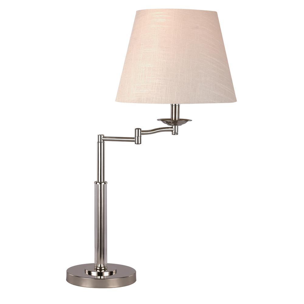 UPC 736916634410 product image for Bel Air Lighting Trillo 26 in. Polished Nickel Table Lamp with White Shade | upcitemdb.com