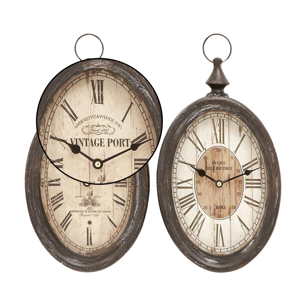 Litton Lane 2 Assorted 15 In X 8 Antique Reproduction Style Oval Wall Clocks 52520 The Home Depot - Large Oval Shaped Wall Clocks Litton Lane 2 Assorted 15 In X 8 Antique Reproduction Style Oval Wall Clocks 52520 The Home Depot - Large Oval Shaped Wall Clocks