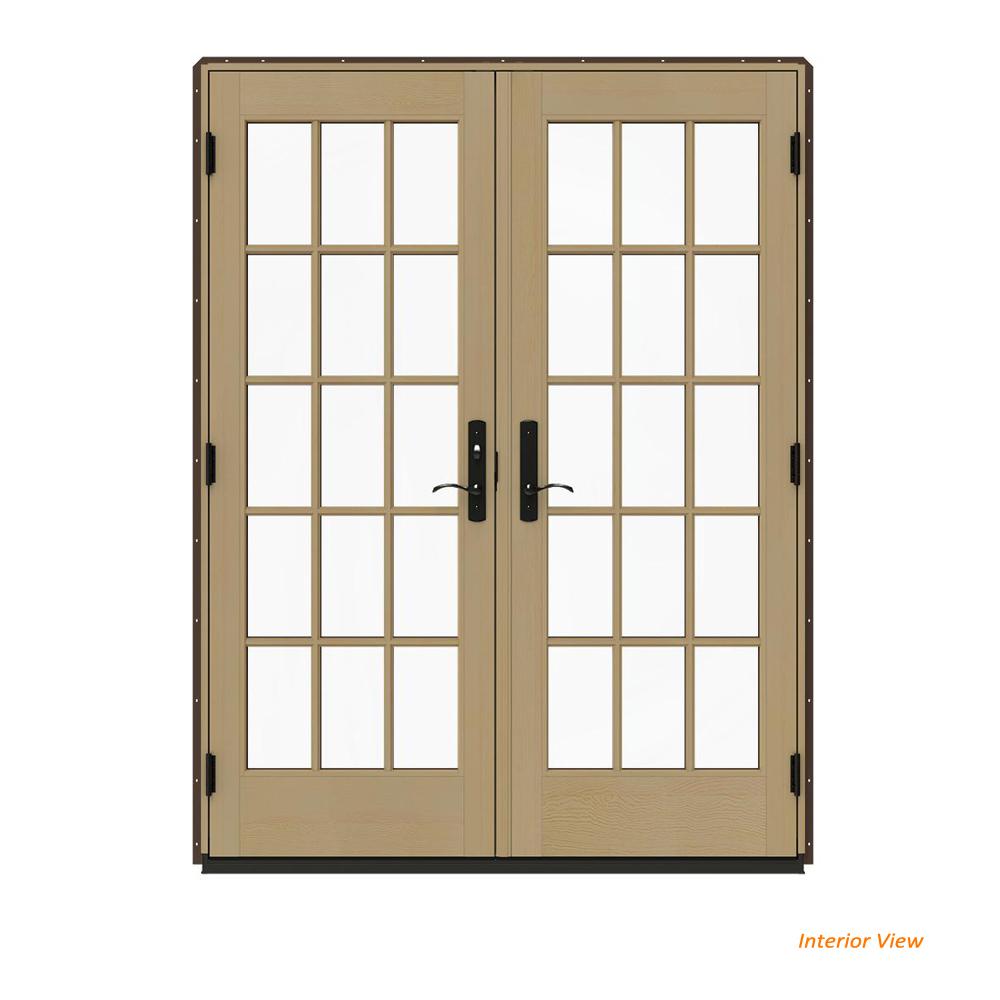 JELDWEN 60 in. x 80 in. W4500 Contemporary Brown Clad Wood LeftHand