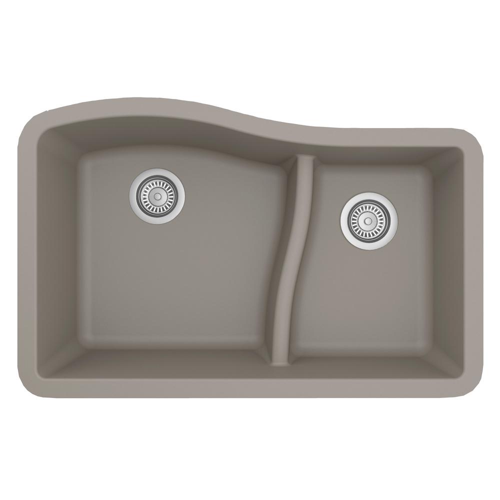 Karran Undermount Quartz Composite 32 In 50 Double Bowl Kitchen Sink Concrete Qu 710 Cn The Home Depot - Karran Usa Acrylic Undermount Sinks Karran Undermount Quartz Composite 32 In 50 Double Bowl Kitchen Sink Concrete Qu 710 Cn The Home Depot - Karran Usa Acrylic Undermount Sinks