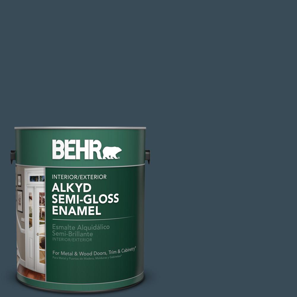 Behr 1 Gal Home Decorators Collection Hdc Cl 28 Nocturne Blue Semi Home Decorators Collection Hdc Cl 28 Nocturne Blue Semi Gloss Enamel Alkyd Interior Exterior Paint
