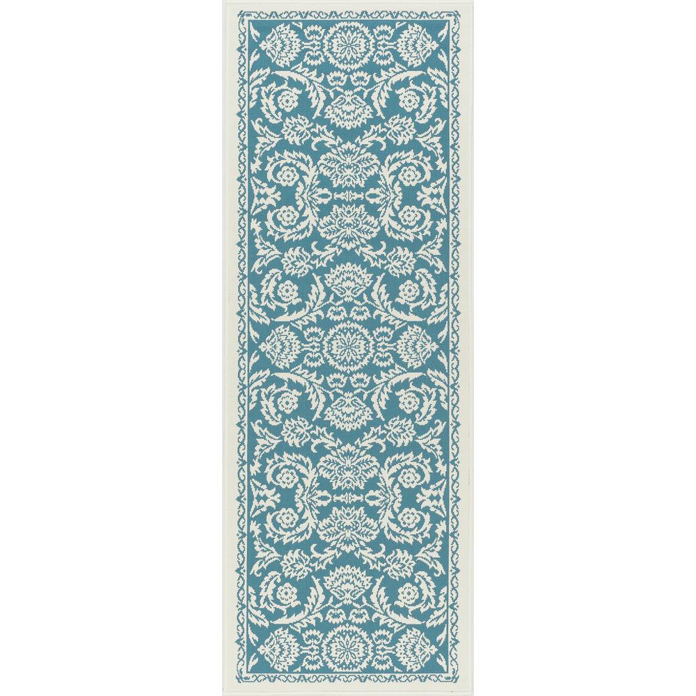 Tayse Rugs Garden City Aqua 3 Ft X 7 Transitional Runner Rug Tayse Rugs Garden City Aqua 3 Ft X 7 Transitional Runner Rug