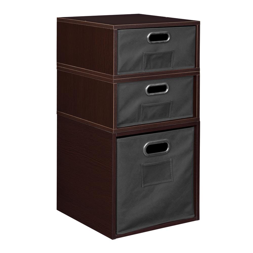 Niche Cubo 13 in. x 26 in. Truffle 1 Full Cube and 2 Half Cube Organizer with Grey Foldable