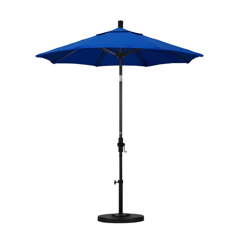 California Umbrella 7 1 2 Ft Fiberglass Collar Tilt Double Vented Patio Umbrella In Pacific Blue Pacifica Gscuf758117 Sa01 The Home Depot