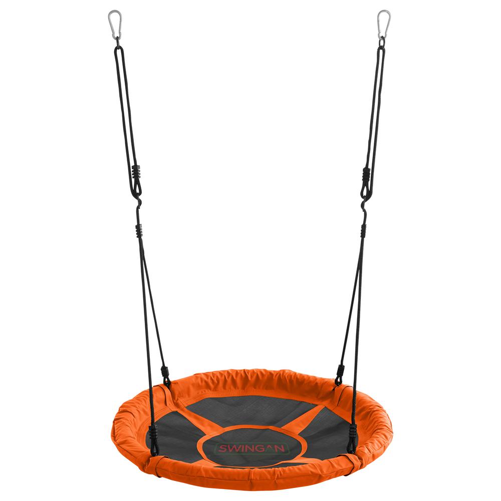 Swingan 37.5 in. Super Fun Nest Swing With Adjustable Ropes Solid Fabric Seat Design