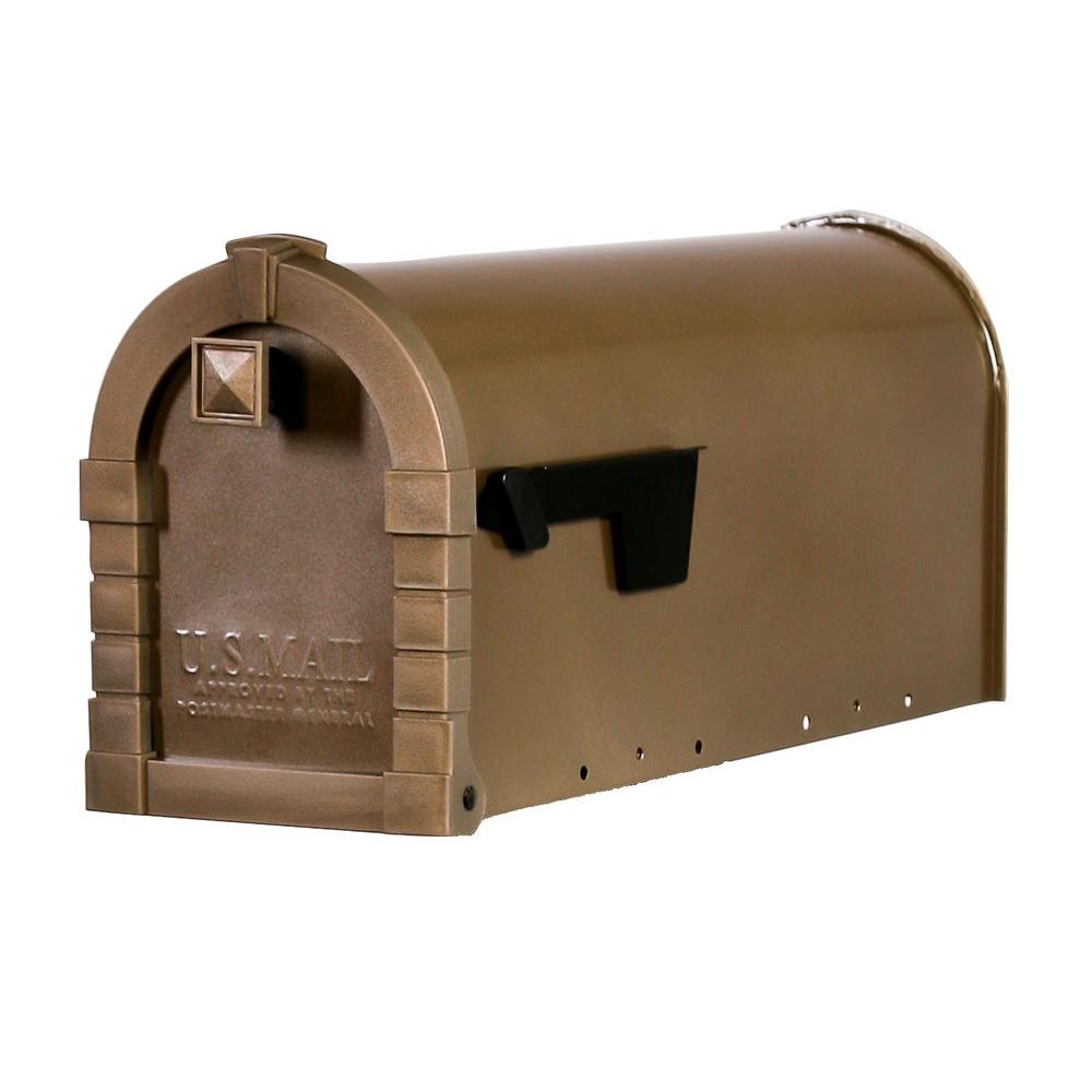 Gibraltar Mailboxes Dennison Decorative Desert Gray Steel PostMount