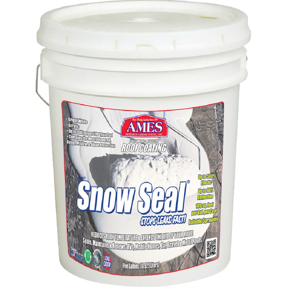 Ames 5 Gal. White Snow Seal Elastomeric Reflective ...