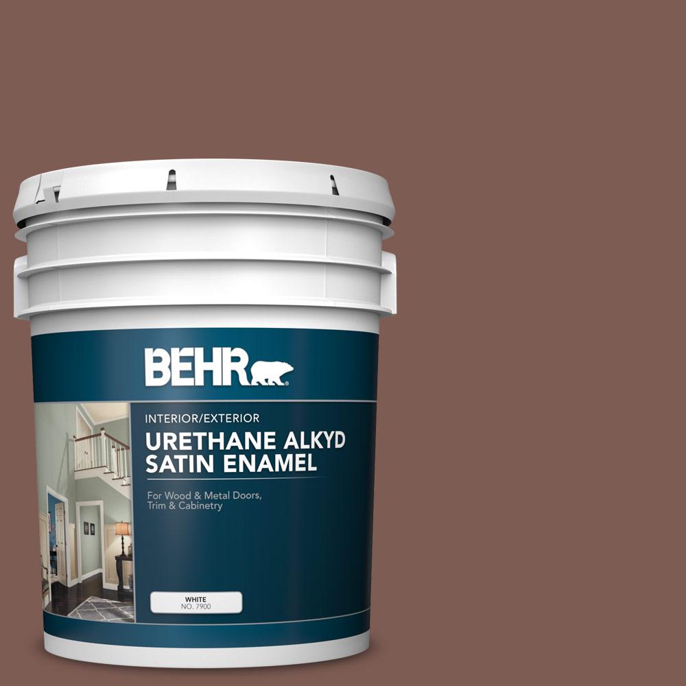 BEHR 5 gal. N1606 Spanish Chestnut Urethane Alkyd Satin Enamel