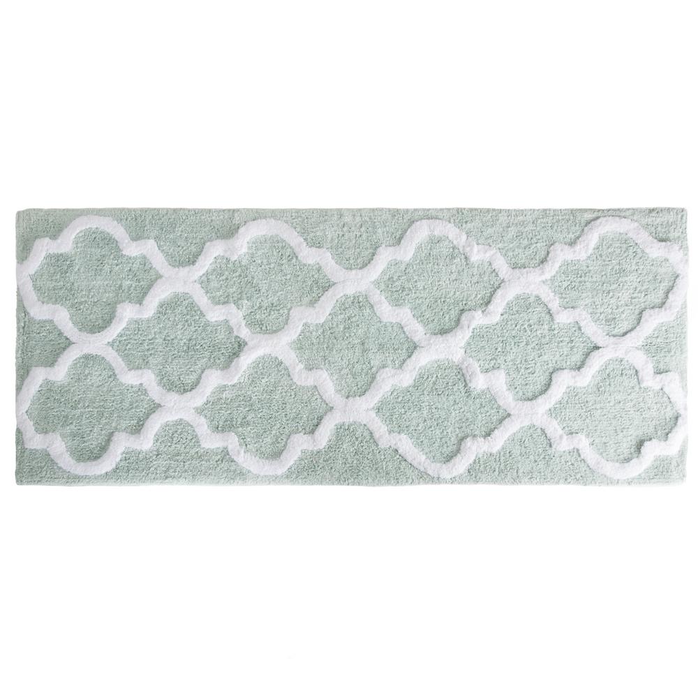 Lavish Home Trellis Seafoam 24 in. x 60 in. Bathroom Mat670029SF