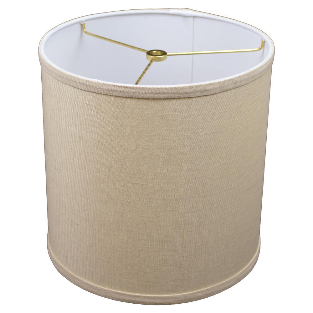 Fenchelshades Com 12 In Top Diameter X 12 In Bottom Diameter X 14 In H Drum Burlap Off White Lamp Shade 12 12 14 W B Off The Home Depot