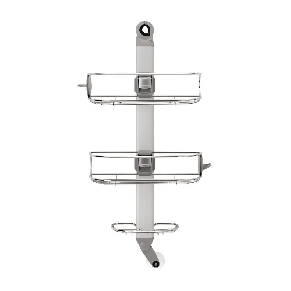 simplehuman 3Tier Adjustable Shower Caddy in Aluminum and Stainless