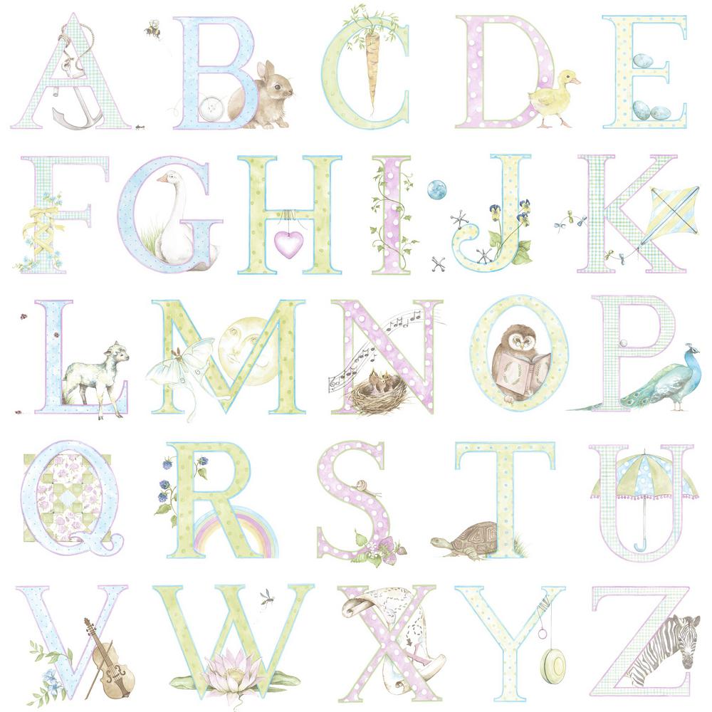 Seabrook Designs Kids Light Pastel Alphabet Wallpaper Da62009