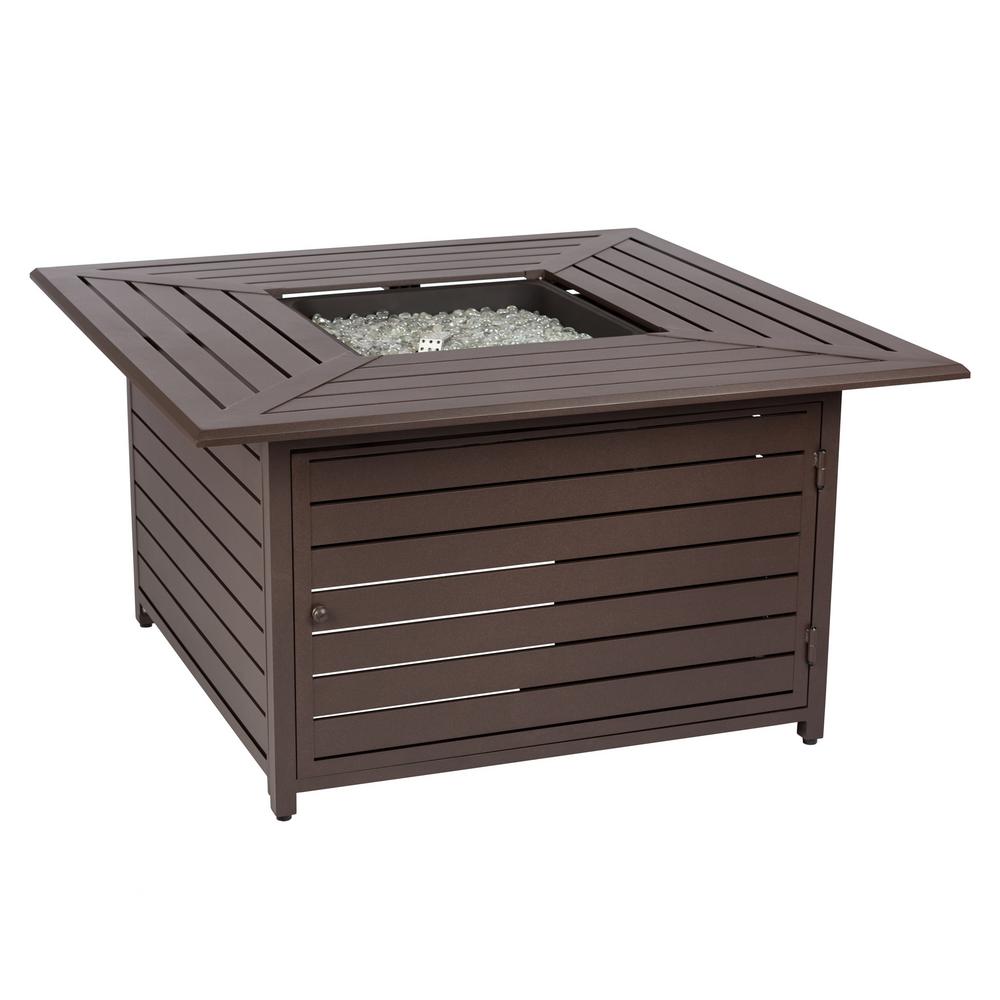 Fire Sense Danang 45 In Square Aluminum Lpg Fire Pit Table With