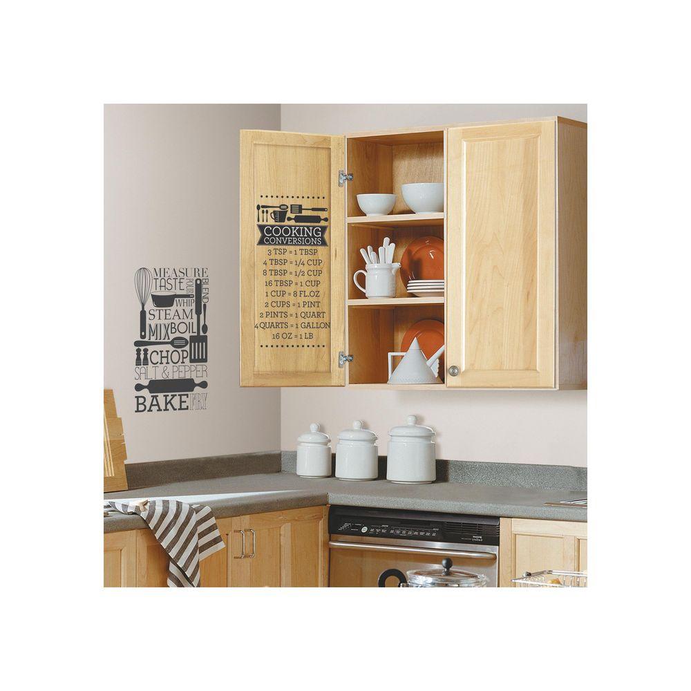 RoomMates 5 in. x 11.5 in. Cooking Conversions Peel and Stick Wall