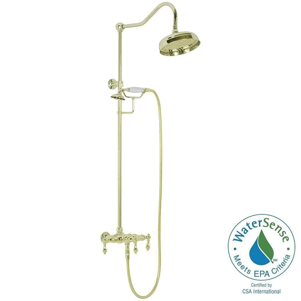 Elizabethan Classics Ets10 Wall Mount Exposed Hand Shower Combo Kit In Polished Brass Head Not Included Valve