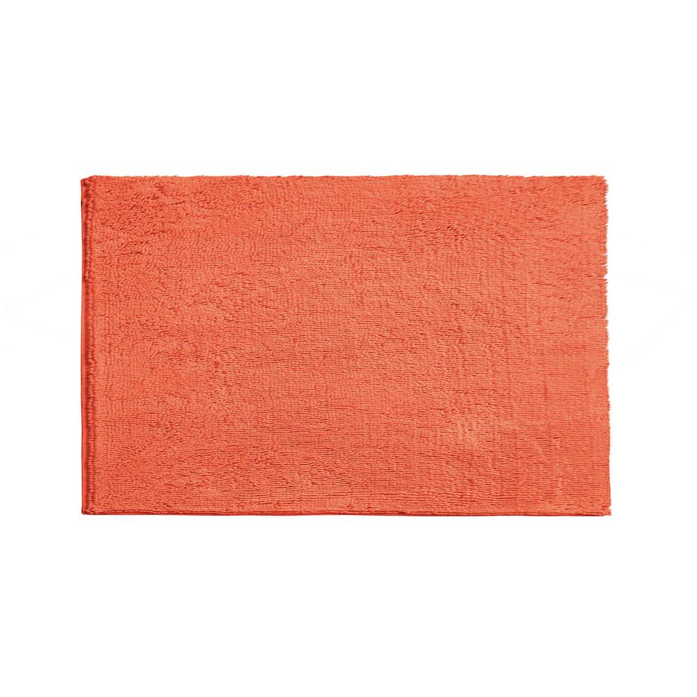 Resort Collection Plush Shag Chenille Loop Coral 17 in. x 24 in. Bath ...