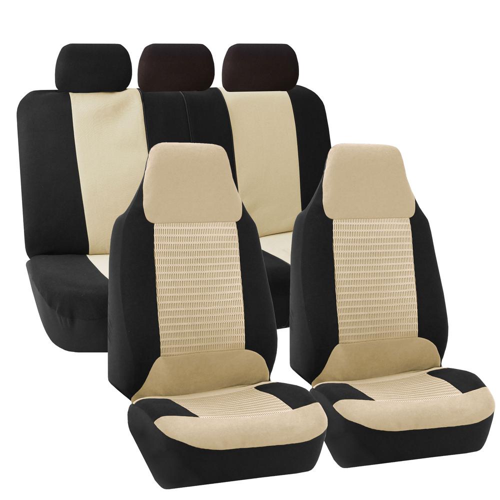 FH Group Premium Fabric Universal Seat Covers Fit For Car Truck SUV Van - Full Set