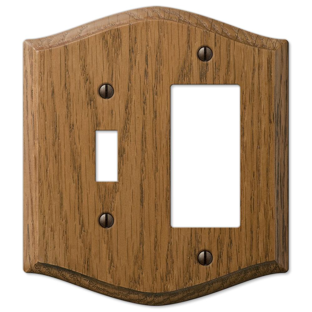 Amerelle Country Medium 1 Toggle 1 Decora Wall Plate, Medium Oak701TR