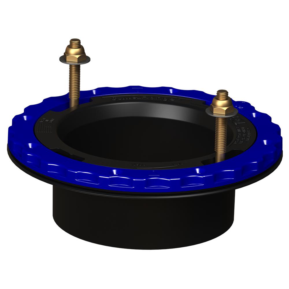 4 inch Glue-in Floor Protecting Toilet Flange in Black