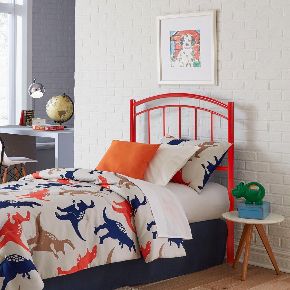 Fashion Bed Group Rylan Tomato Red Full Headboard With Duo Metal Fashion Bed Group Rylan Tomato Red Full Headboard With Duo Metal Panels