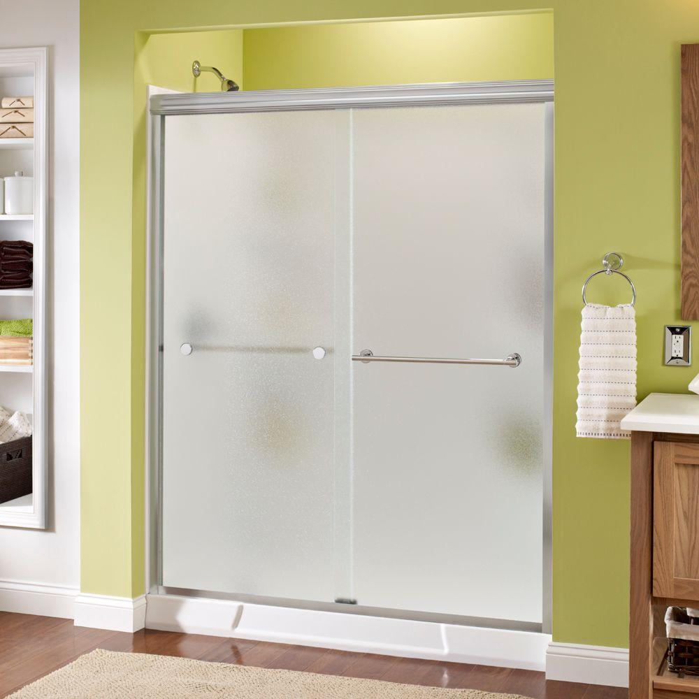 Pebbled Glass Shower Door