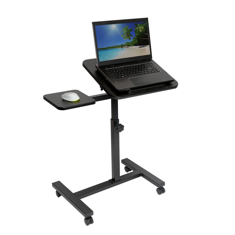 Mobile Standing Desk With Wheels 34 Inch Wide With Adjustable