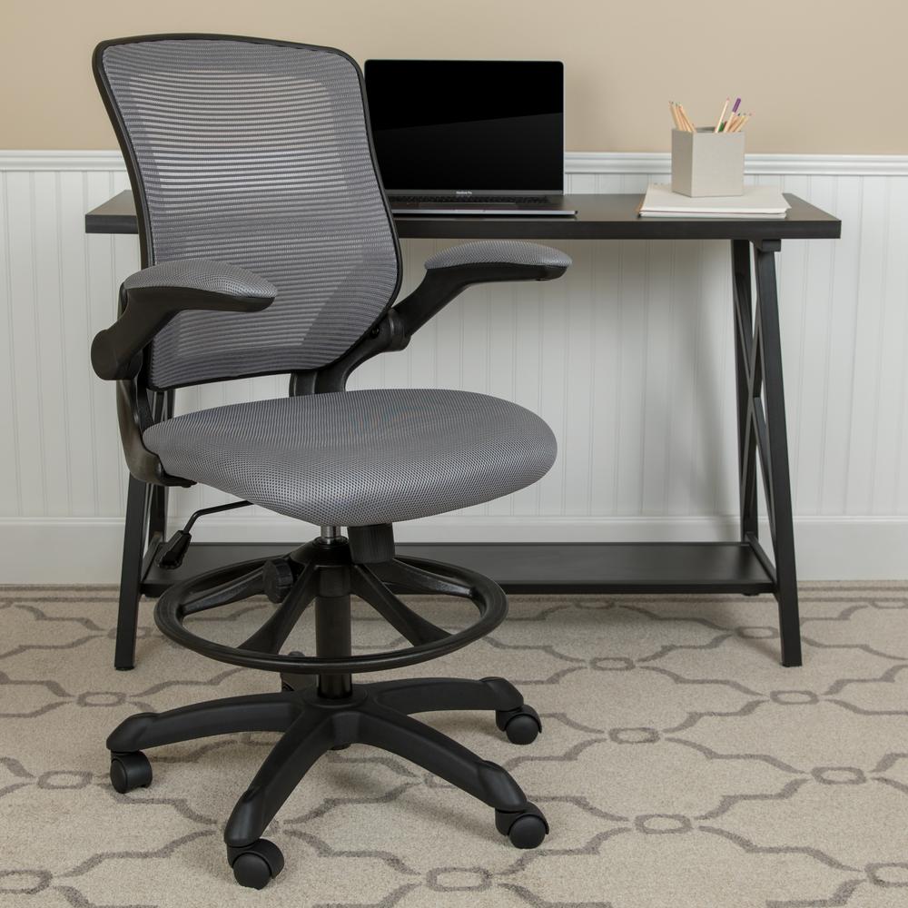Dark Gray Mesh Drafting Chair
