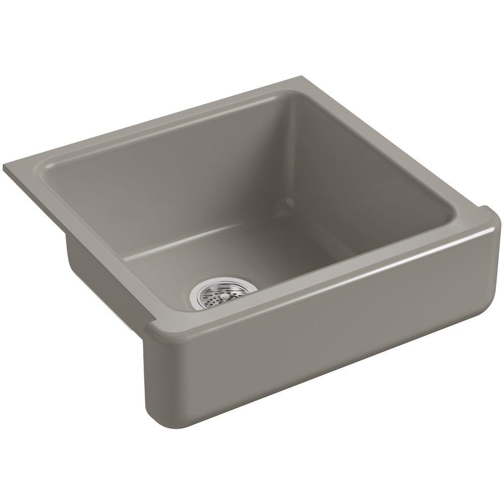 Kohler Whitehaven Farmhouse Short Apron-Front Cast Iron 24 inch Single Bowl... by KOHLER