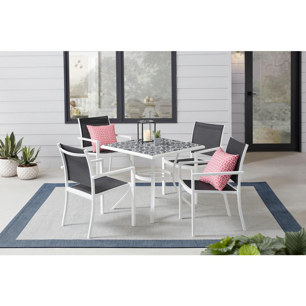 StyleWell Marivaux Black and White 5Piece Steel Outdoor Patio Dining