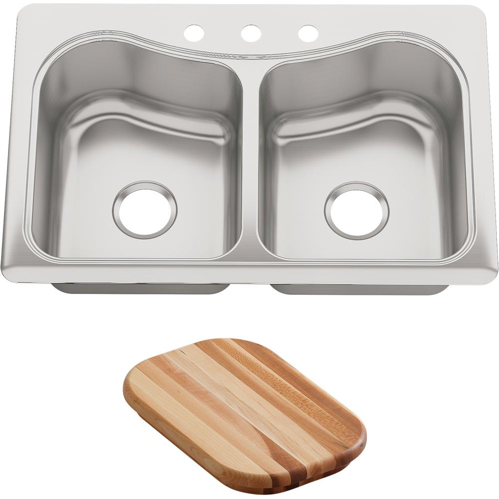 Kohler Staccato Drop In Stainless Steel 33 3 Hole Double Bowl Kohler Staccato Drop In Stainless Steel