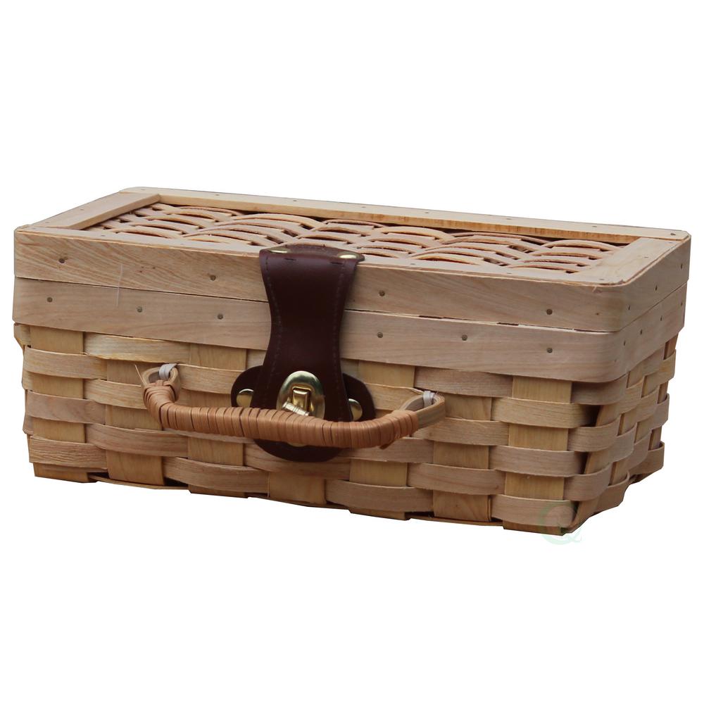 HOT-Pink, Small Wood Chip Basket with Handle