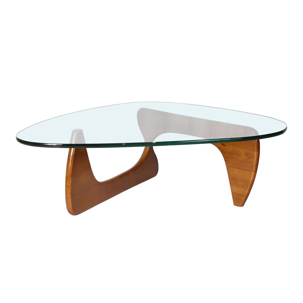 Boyel Living 15 In Height Walnut Triangle Coffee Table With Height Walnut Triangle Coffee Table