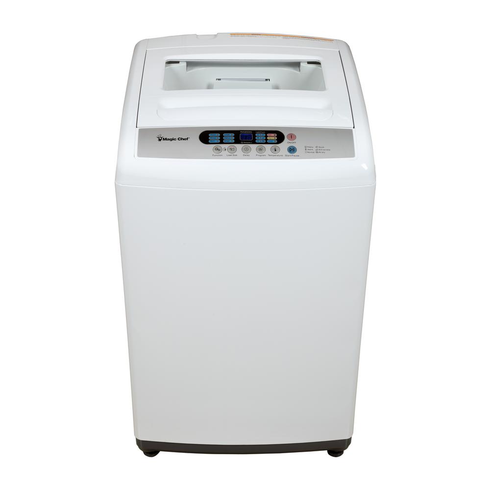 Magic Chef 2.1 cu. ft. Compact Top Load Washer in White with Stainless ...