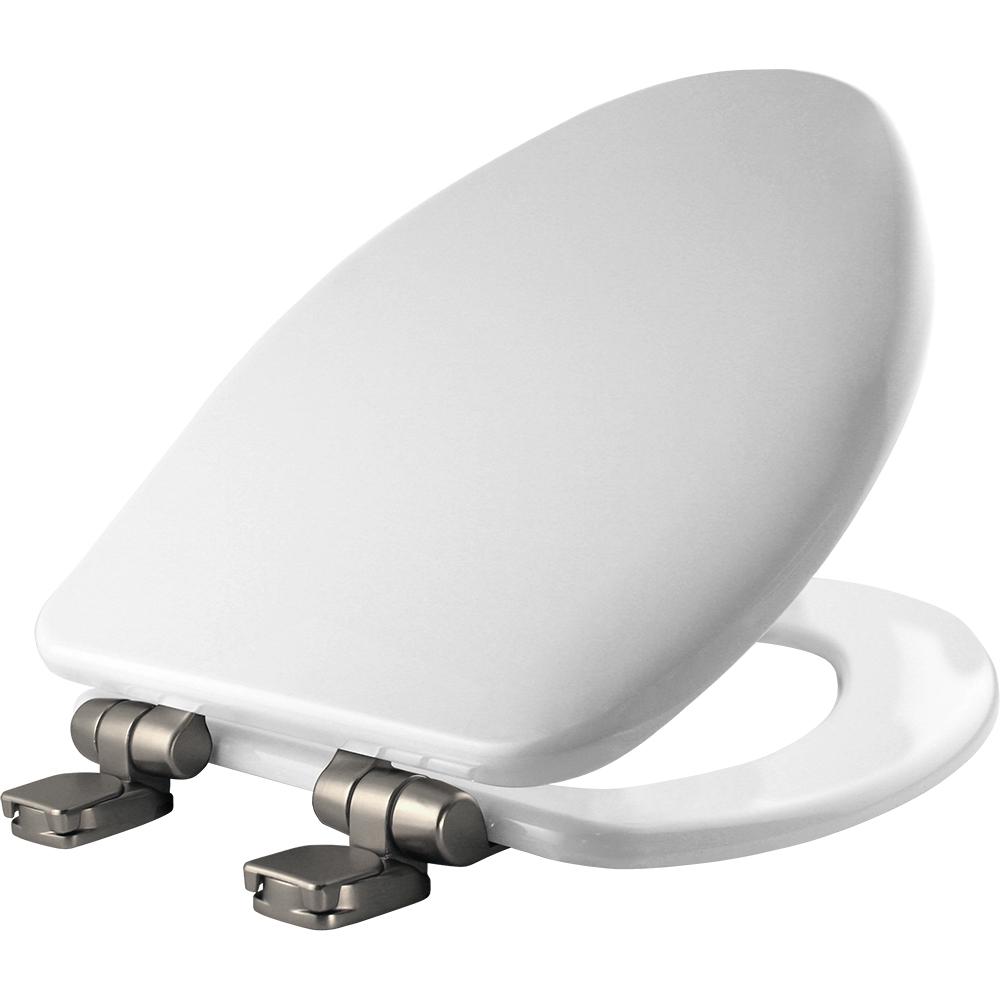 BEMIS Slow Close Elongated Closed Front Toilet Seat In White-19170NISL ...