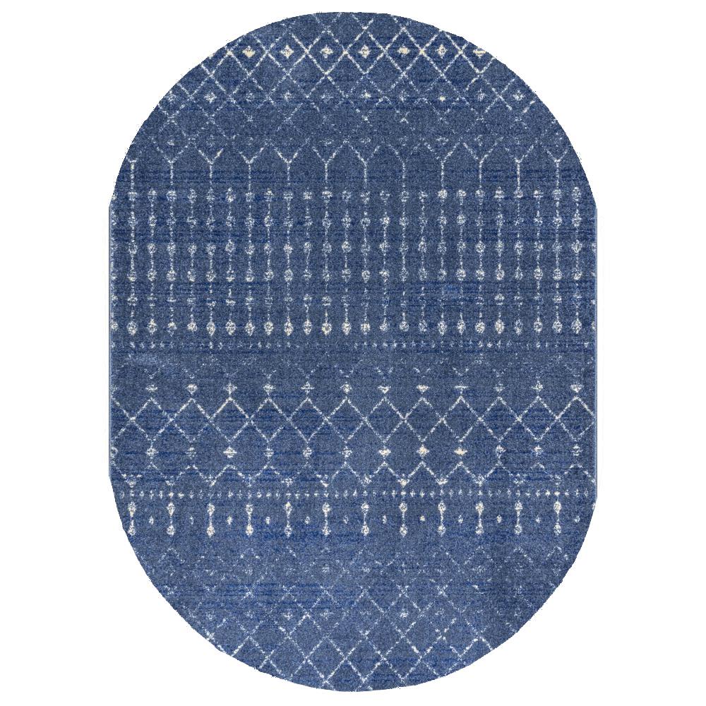 nuLOOM Blythe Modern Moroccan Trellis Dark Blue 7 ft. x 9 ft. Oval Rug