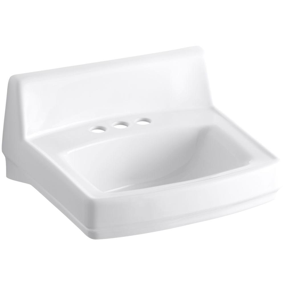 Kohler Greenwich Wall Mounted Vitreous China Bathroom Sink In White With Overflow Drain