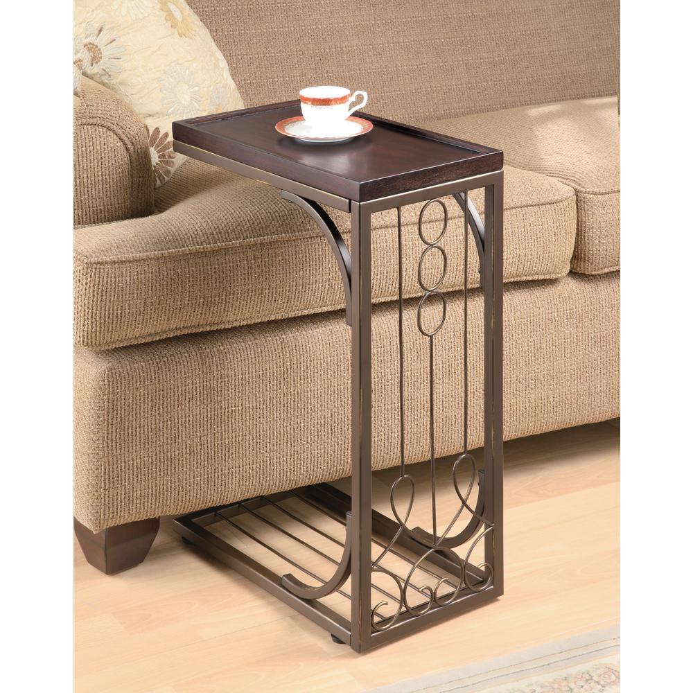 Coaster Brown And Burnished Copper Snack Table 900280ii The Home Brown And Burnished Copper Snack Table