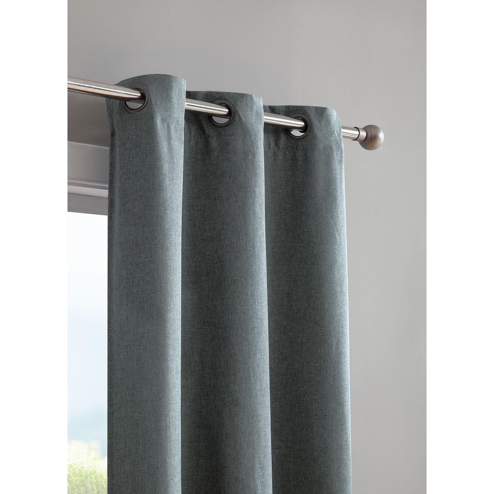 Bella Luna Henley Faux Linen Room Darkening 76 In X 96 In
