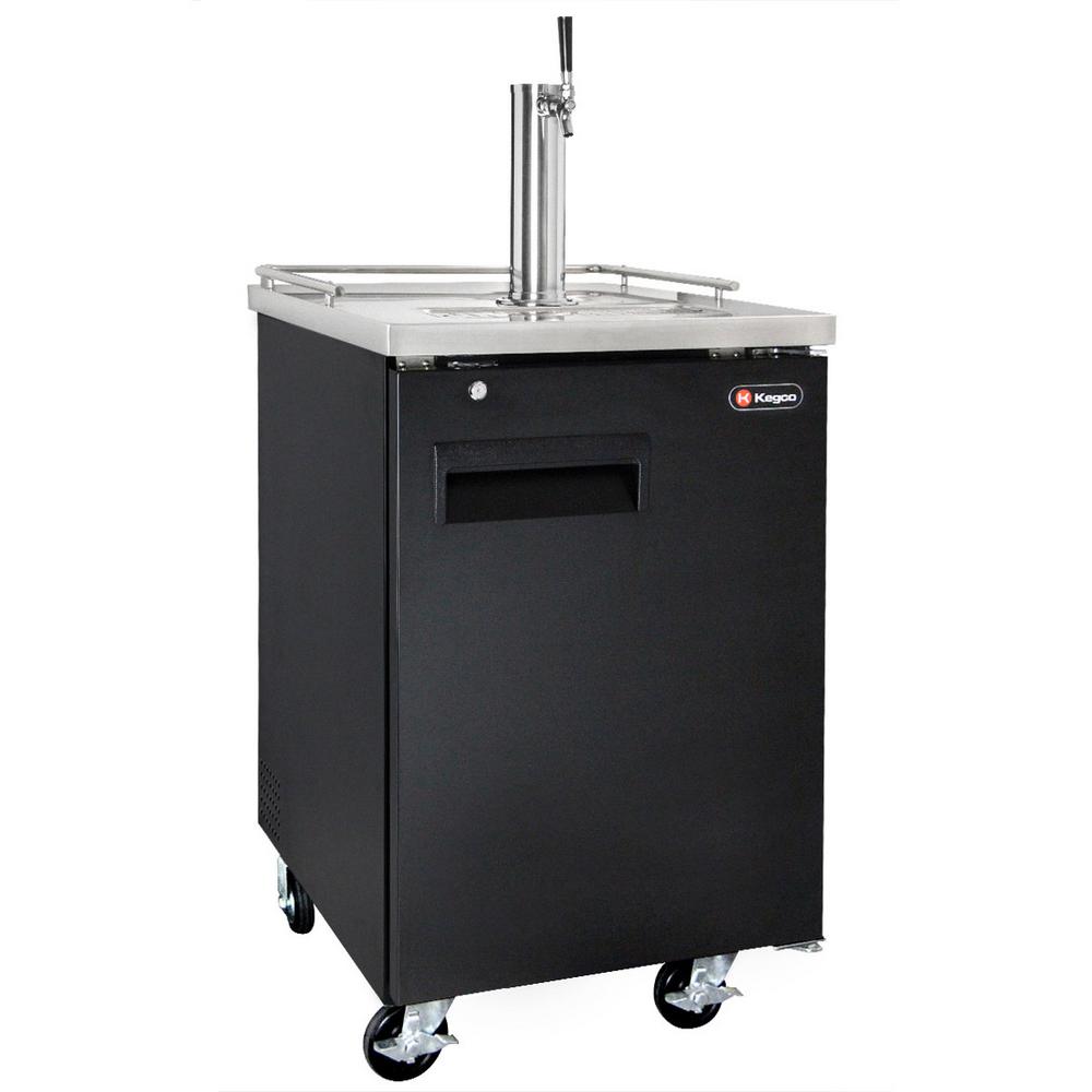 Kegco Commercial Grade Full Size Beer Keg Dispenser with Dual Faucet