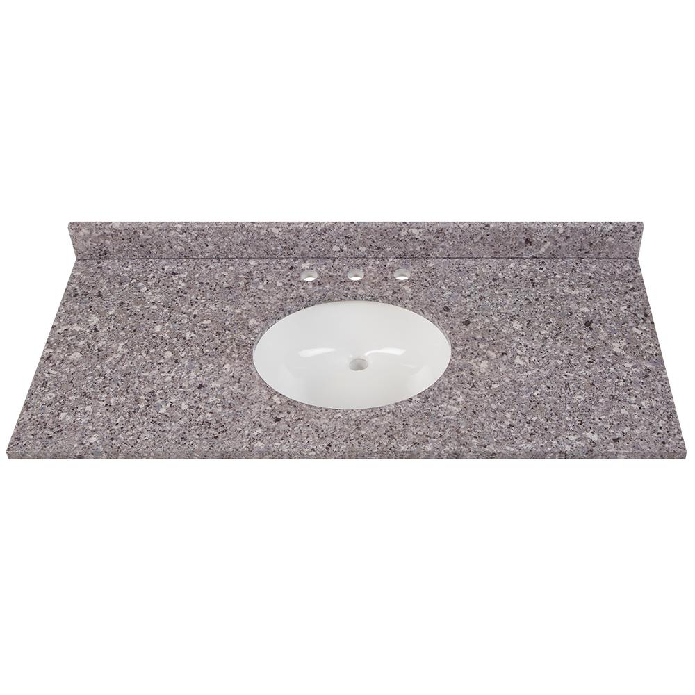 Home Decorators Collection 49 In W X 22 D Stone Effects Vanity Top Mineral Gray With White Sink